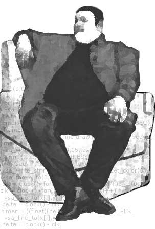 Horvil sitting on a chair