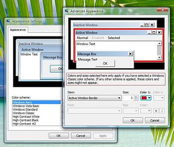 Windows Vista Aero transparent windows
